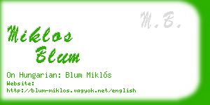miklos blum business card